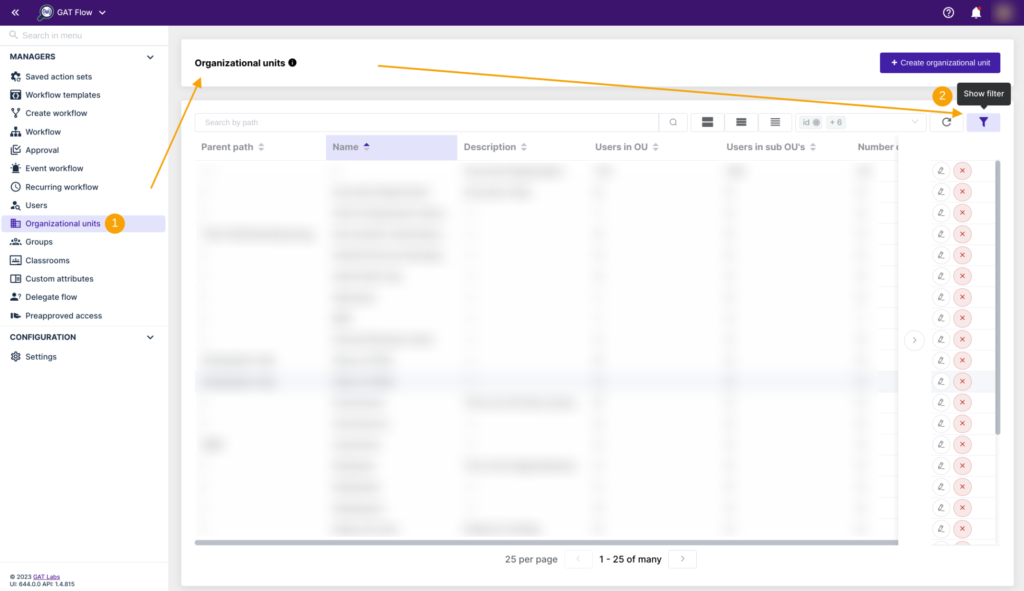 Step 1. Organizational Units module