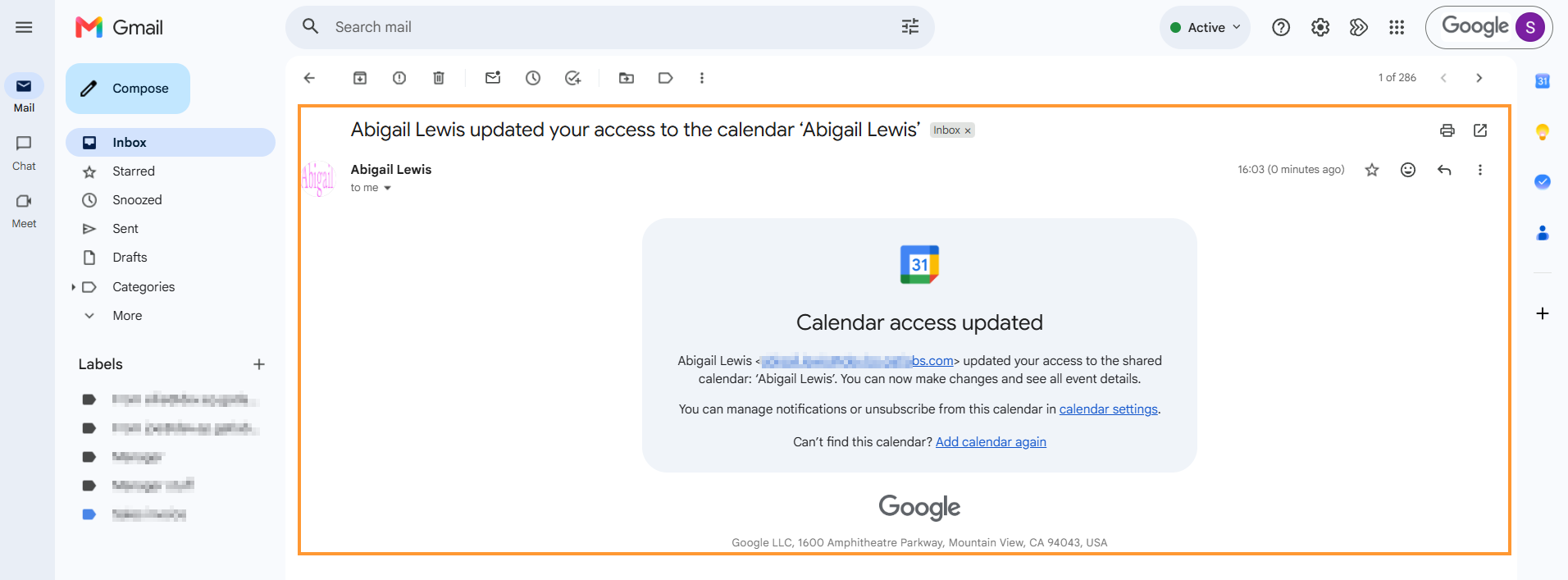 If "send invitation email" is used, the user will receive an email as follows.