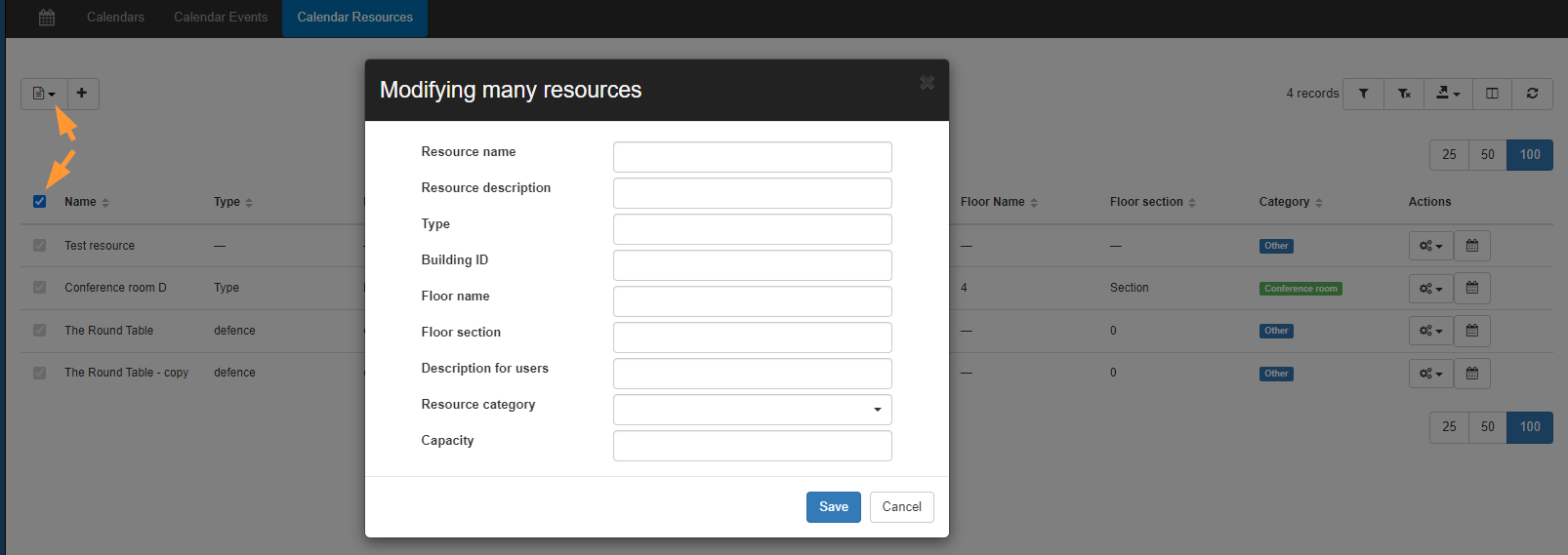 Modifying many resources