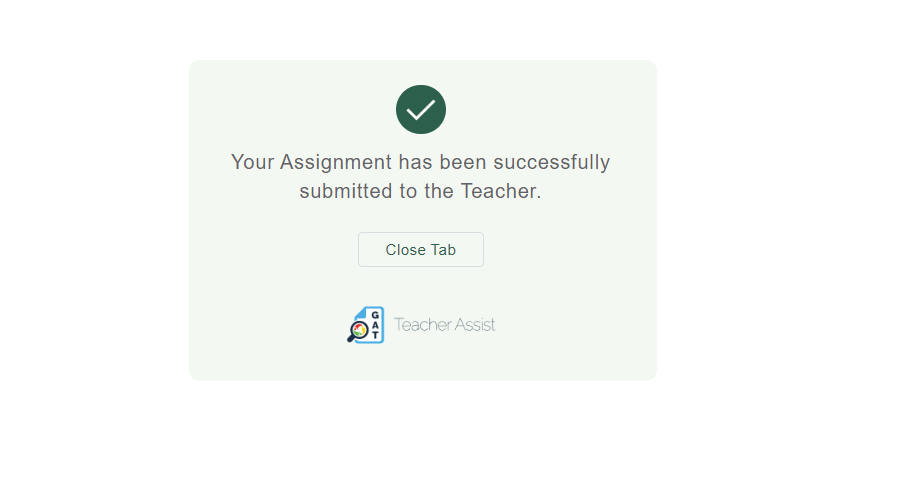 Assignment submitted successfully