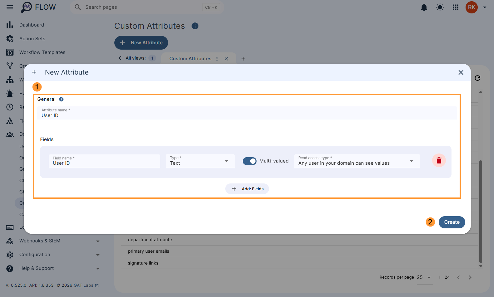 Creating a new custom attribute 'User ID' in Flow