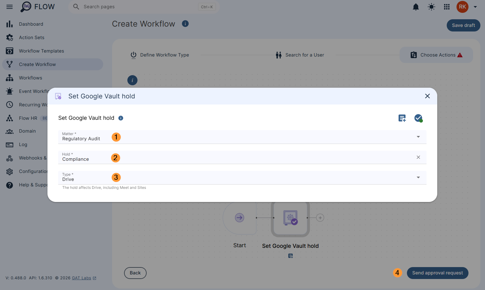 Configuring Google Vault Holds with GAT Flow