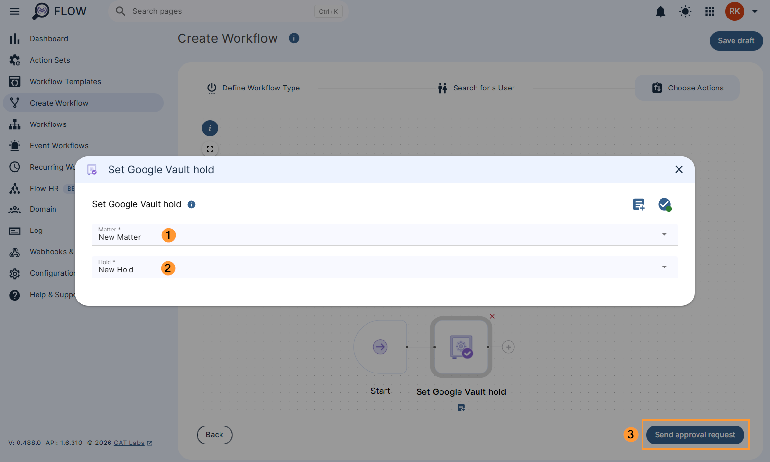 Configuring Google Vault Holds with GAT Flow