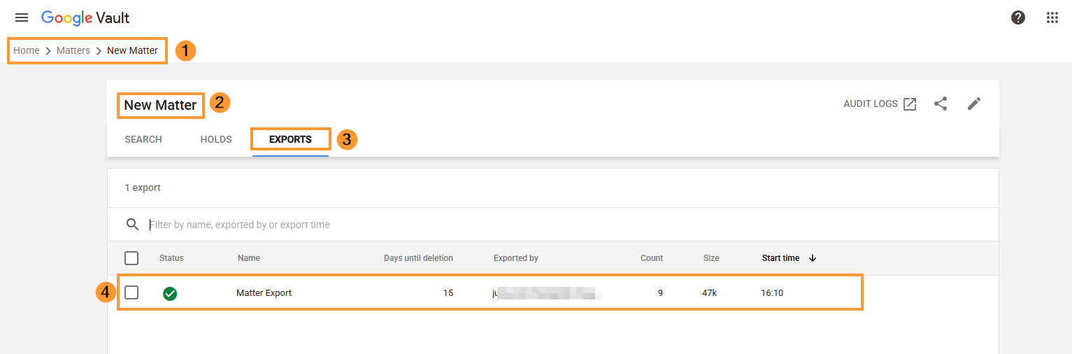 Google Vault Exports with GAT Flow