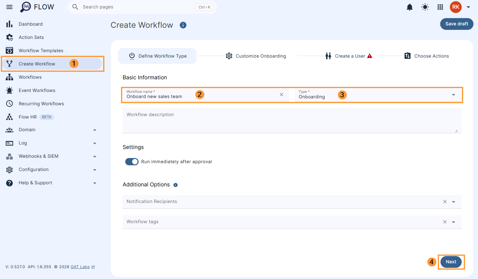 Creating an conditional onboarding workflow
