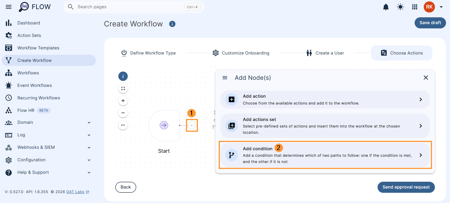 Adding a condition to a workflow