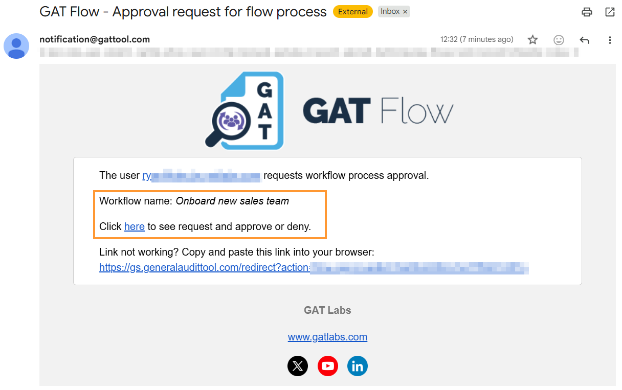 Security officer approval request email