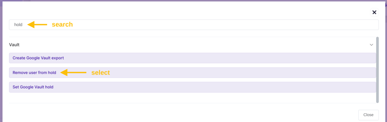 Remove Users from Google Vault Hold