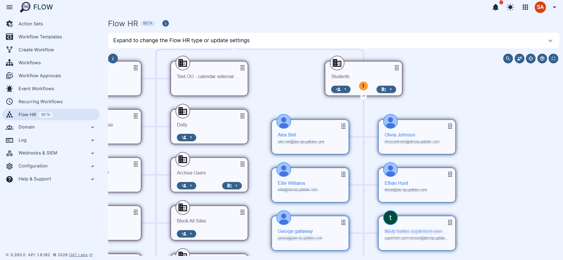 click on the OU and expand the list of users who are "underneath" the OU