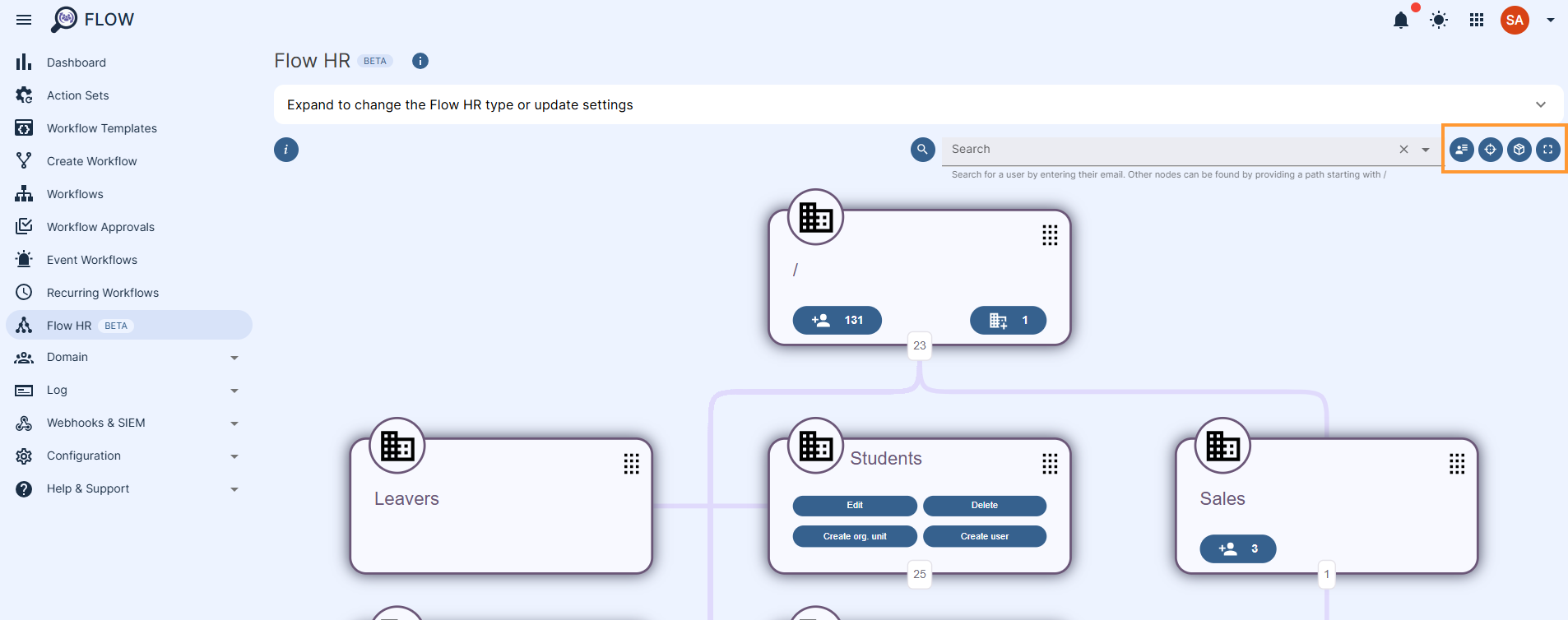 on top right corner you will see filter options clock on each of them to see actions