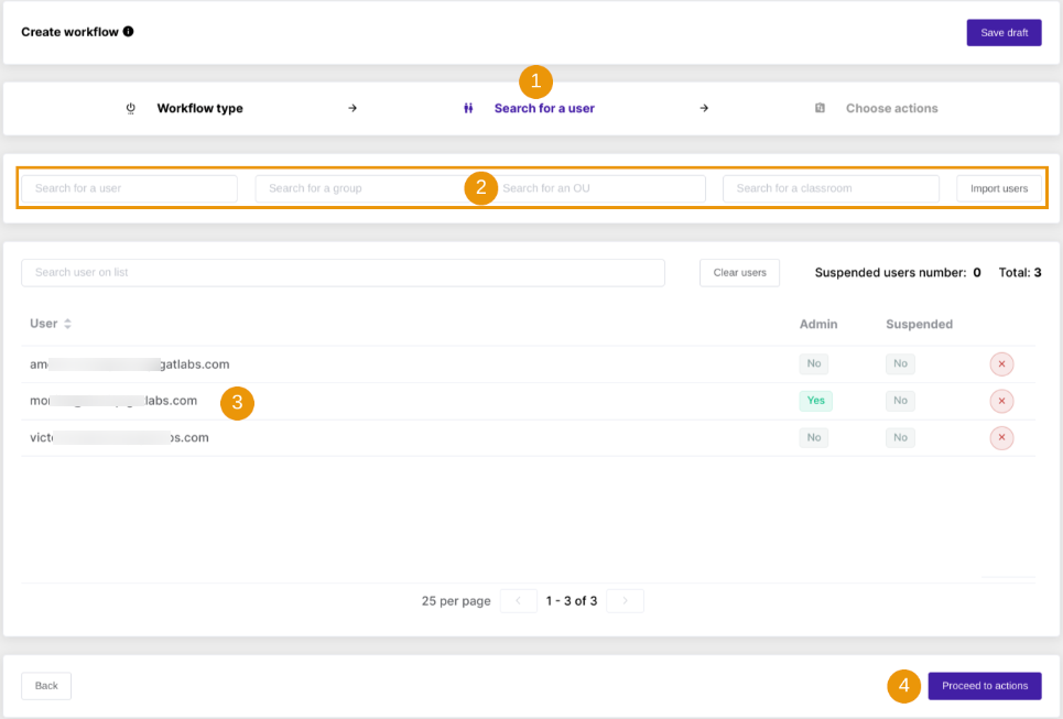 Search for a User in GAT Flow