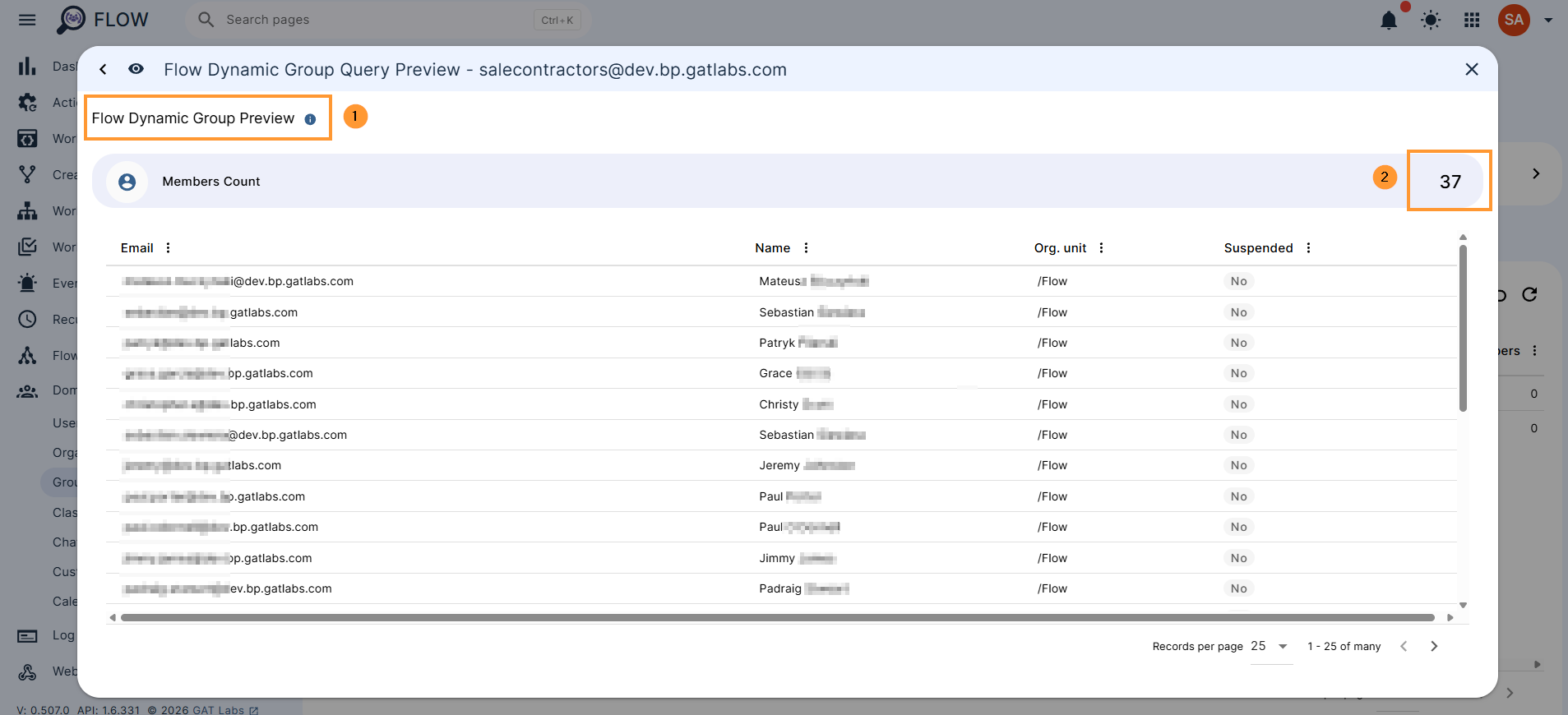 NOTE: The "Show preview" (4) option also provides the number of members that will be added to the Dynamic Group after it is created based on previously defined conditions.
