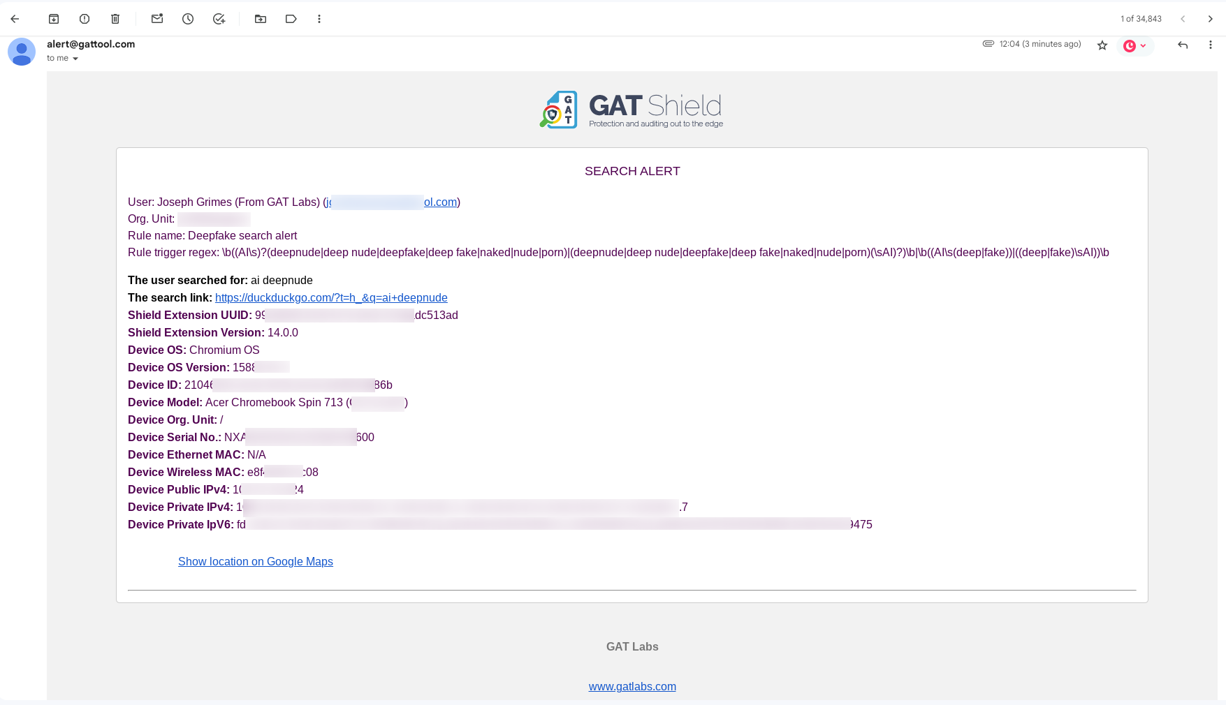 GAT Shield Alerts