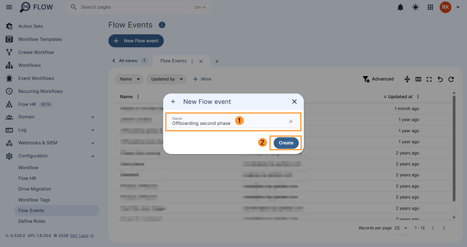Creating a new flow event
