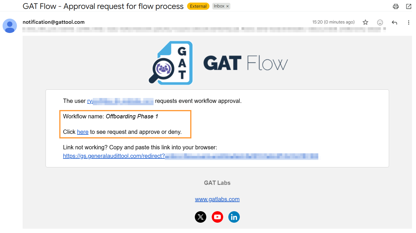 Security officer approval request email