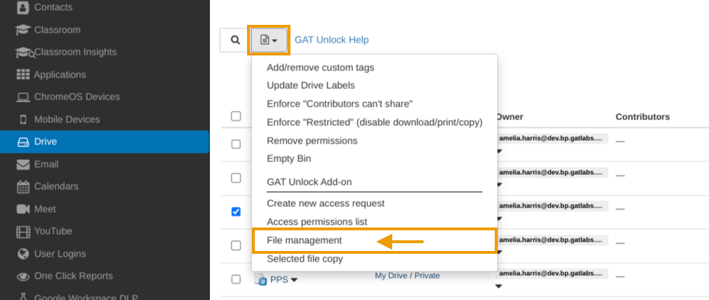 GAT File Management