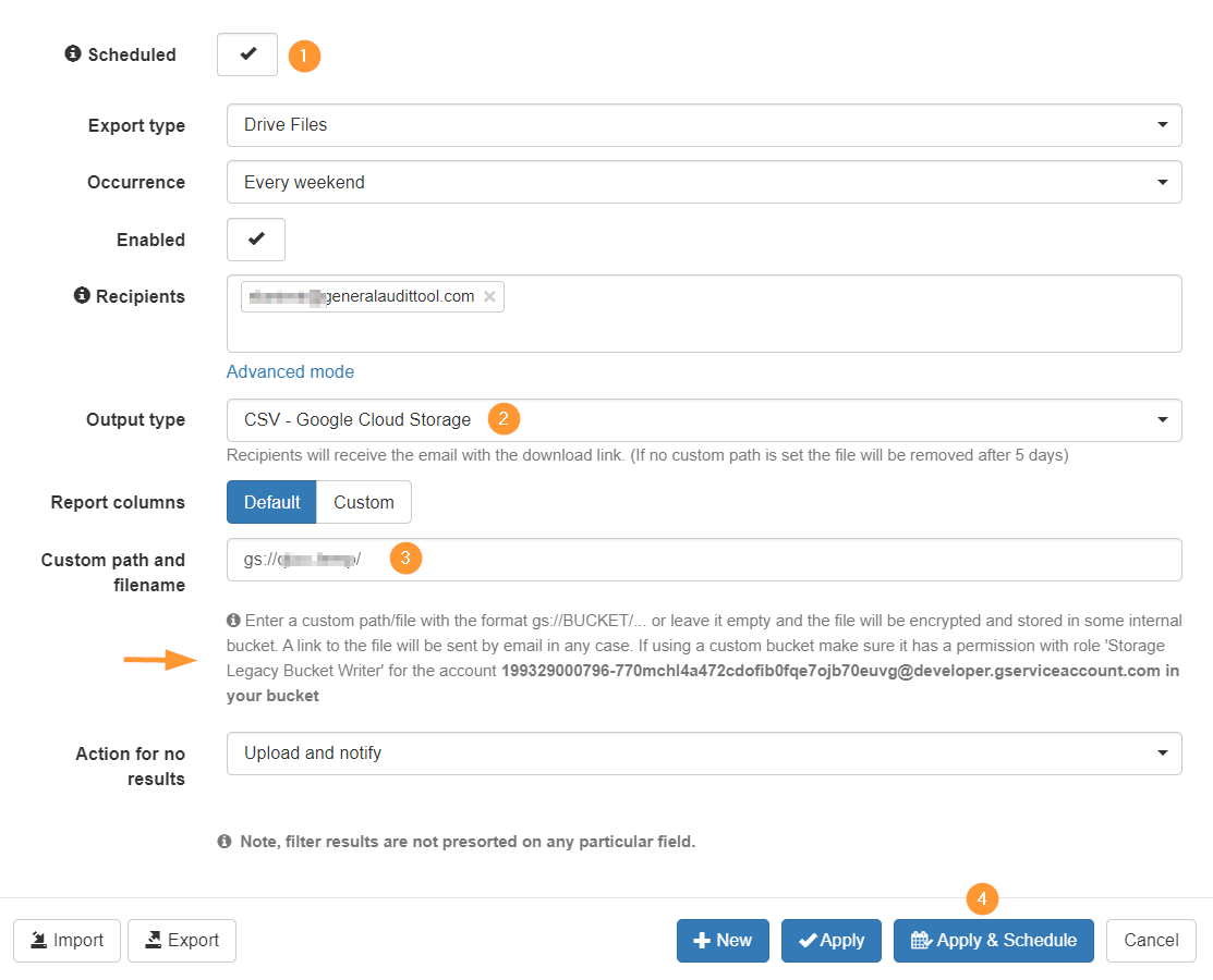 Scheduled reports