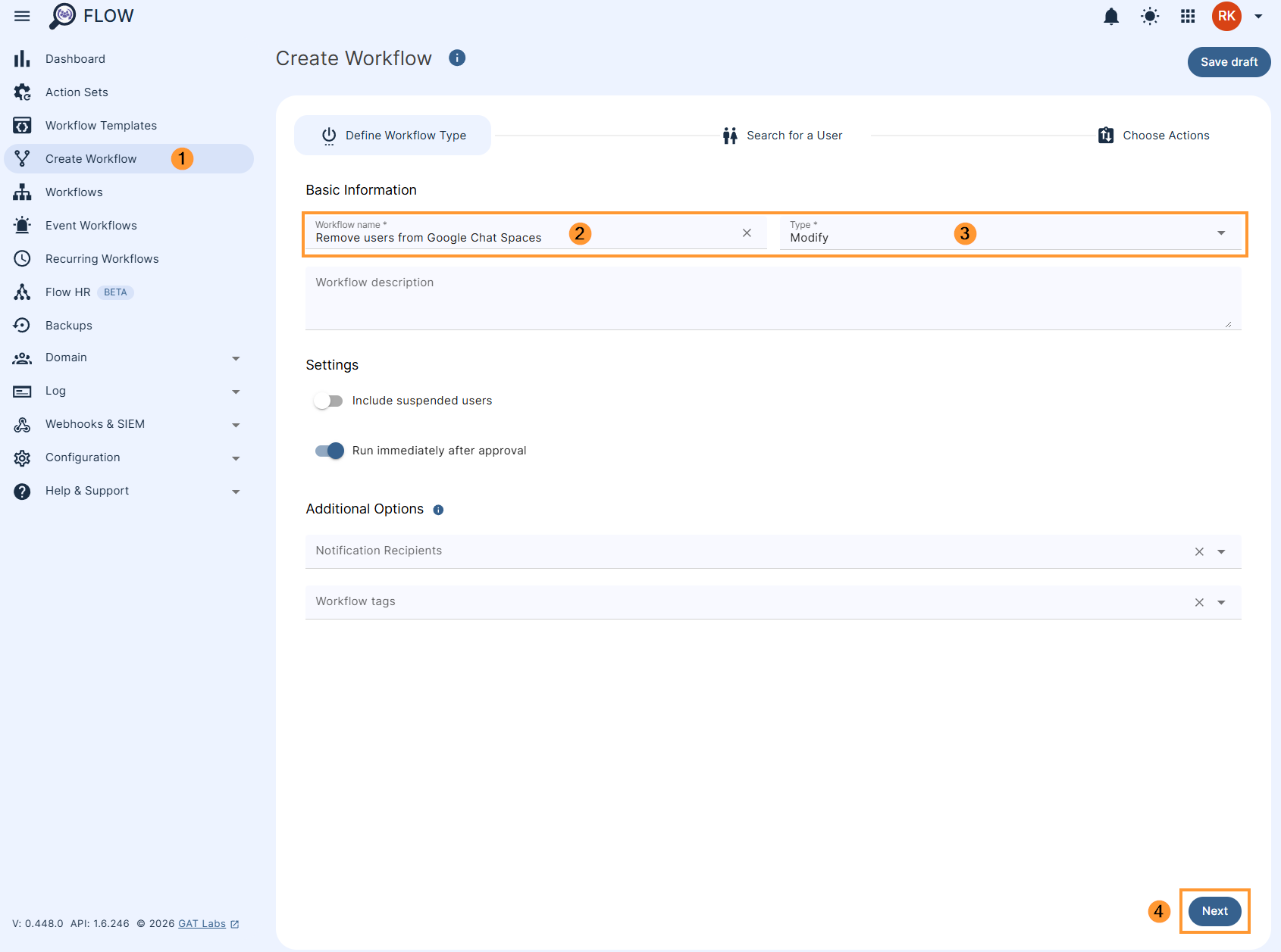 Create a workflow