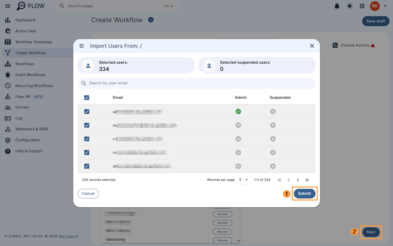 Adding users from root ou to a GAT workflow