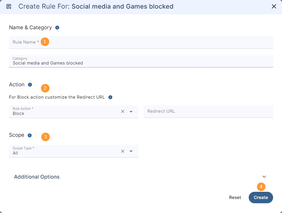 Create Rule for social media