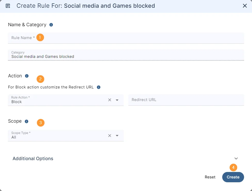 Create Rule for social media