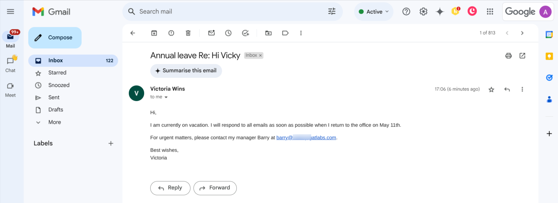 Gmail Auto-reply