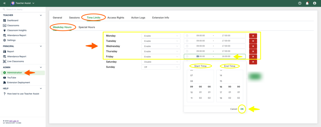 Disable Teacher Assist Monitoring