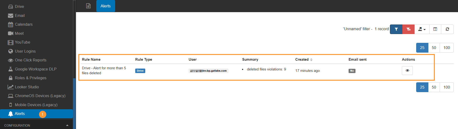 Alert for File Deletion GAT+