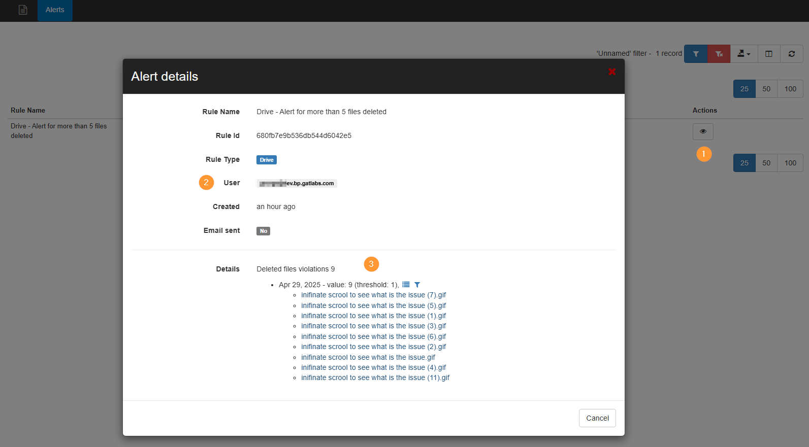 Alert for File Deletion GAT+