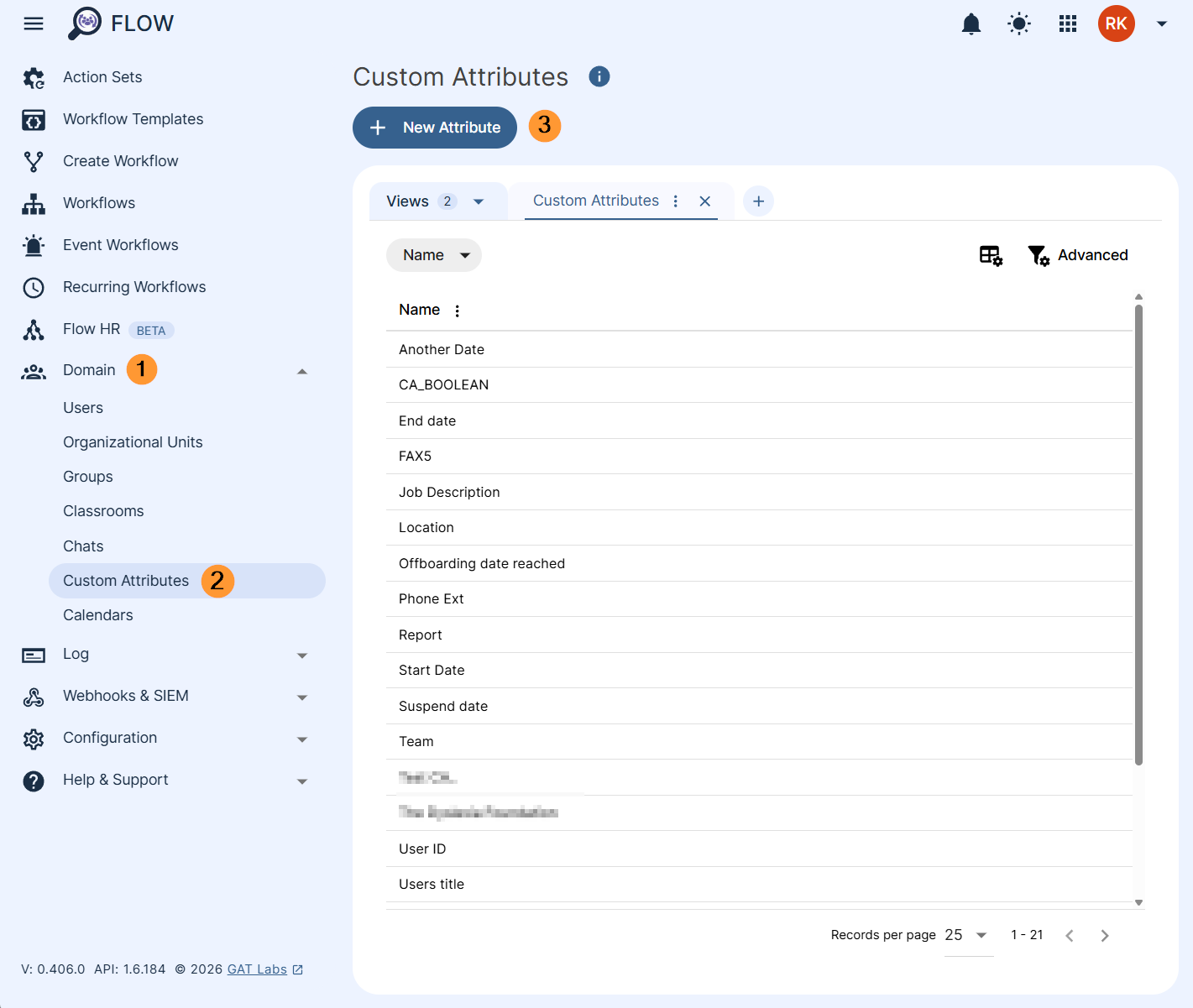 Expand the 'Domain' section and click 'Custom Attributes' from the left menu section and click + New Attribute