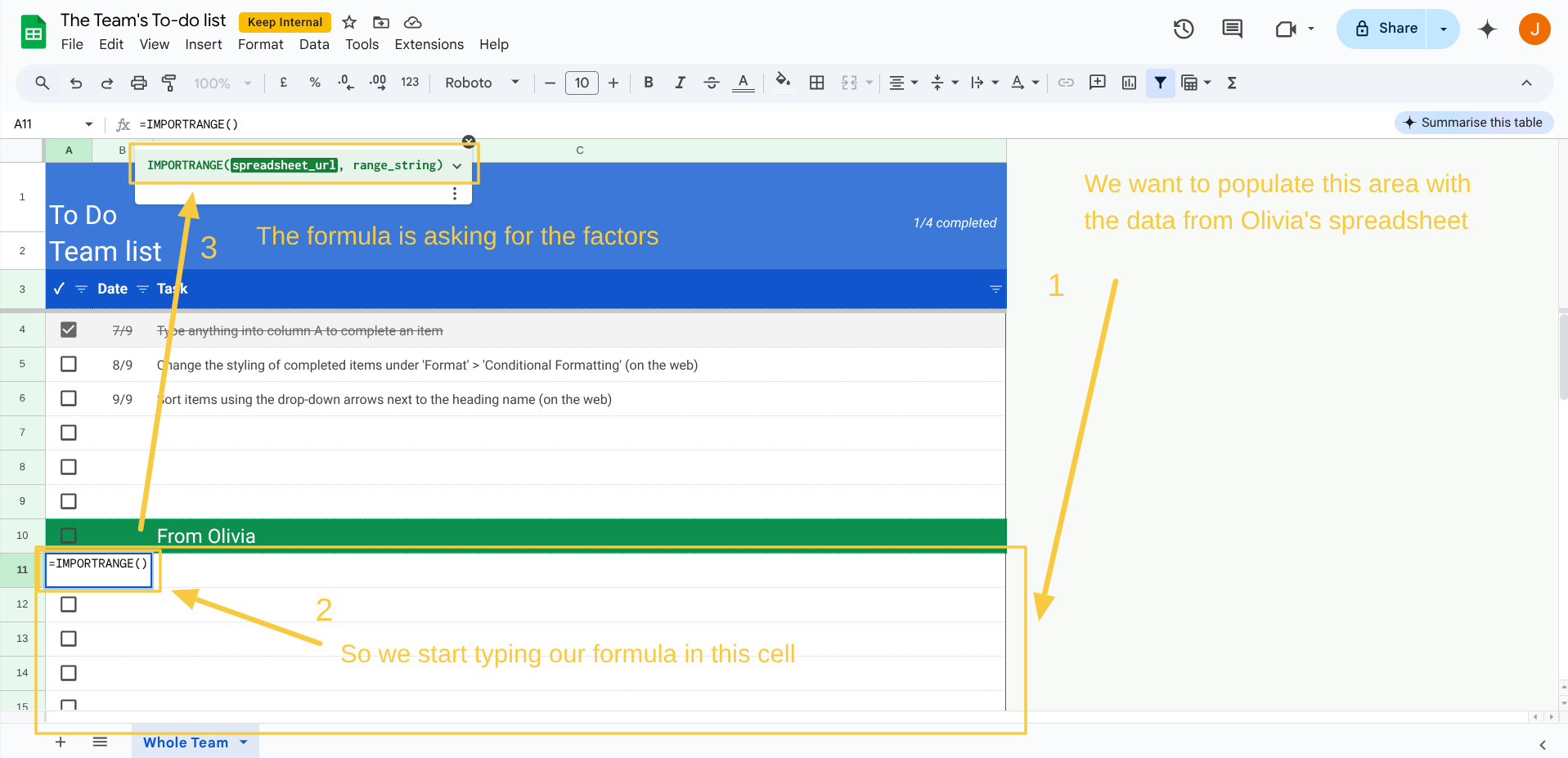 Linked Google Spreadsheets