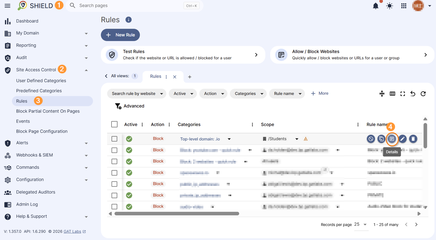 New rule has been created and can be viewed or edited under Site Access Control Rules section.
