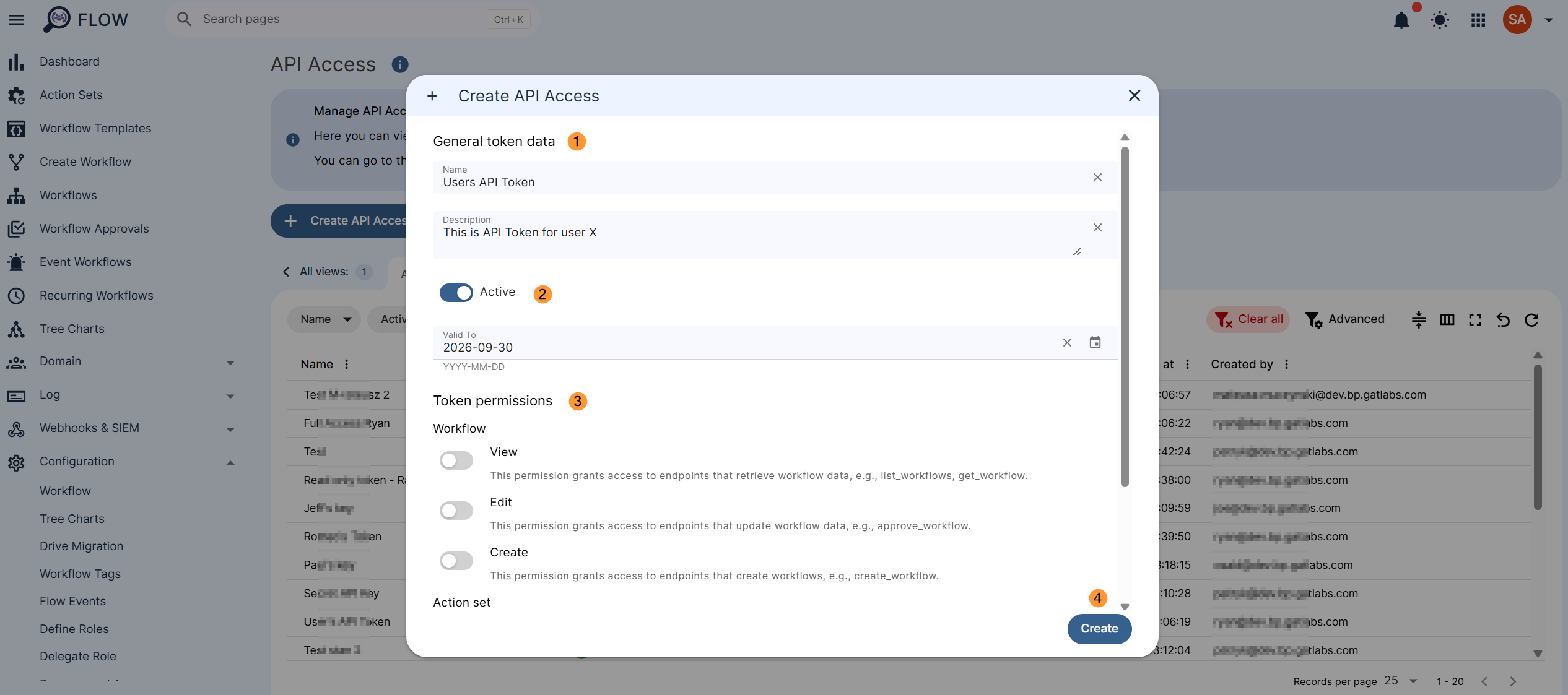 Create API Access Dashboard in GAT Flow