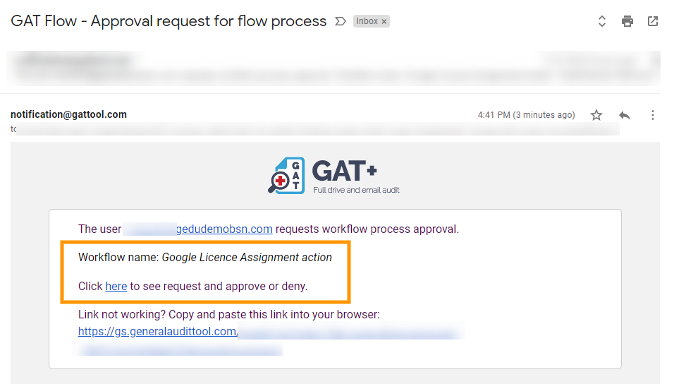 GAT Flow | Google Licence Assignment Action 8